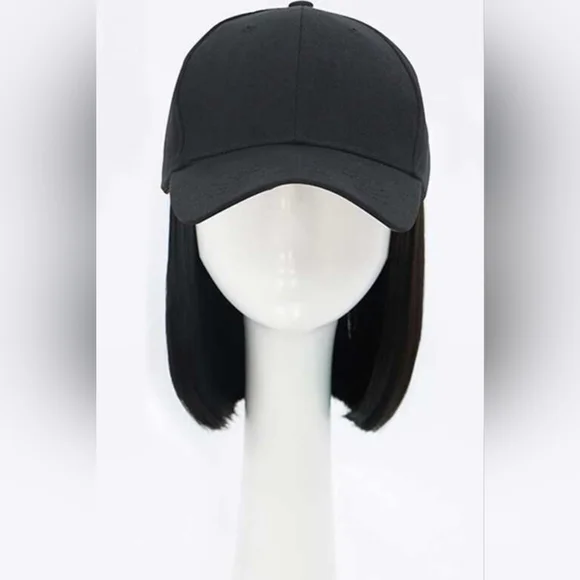 8 inch Short Straight Synthetic Bob with Cap - Picture 1 of 5